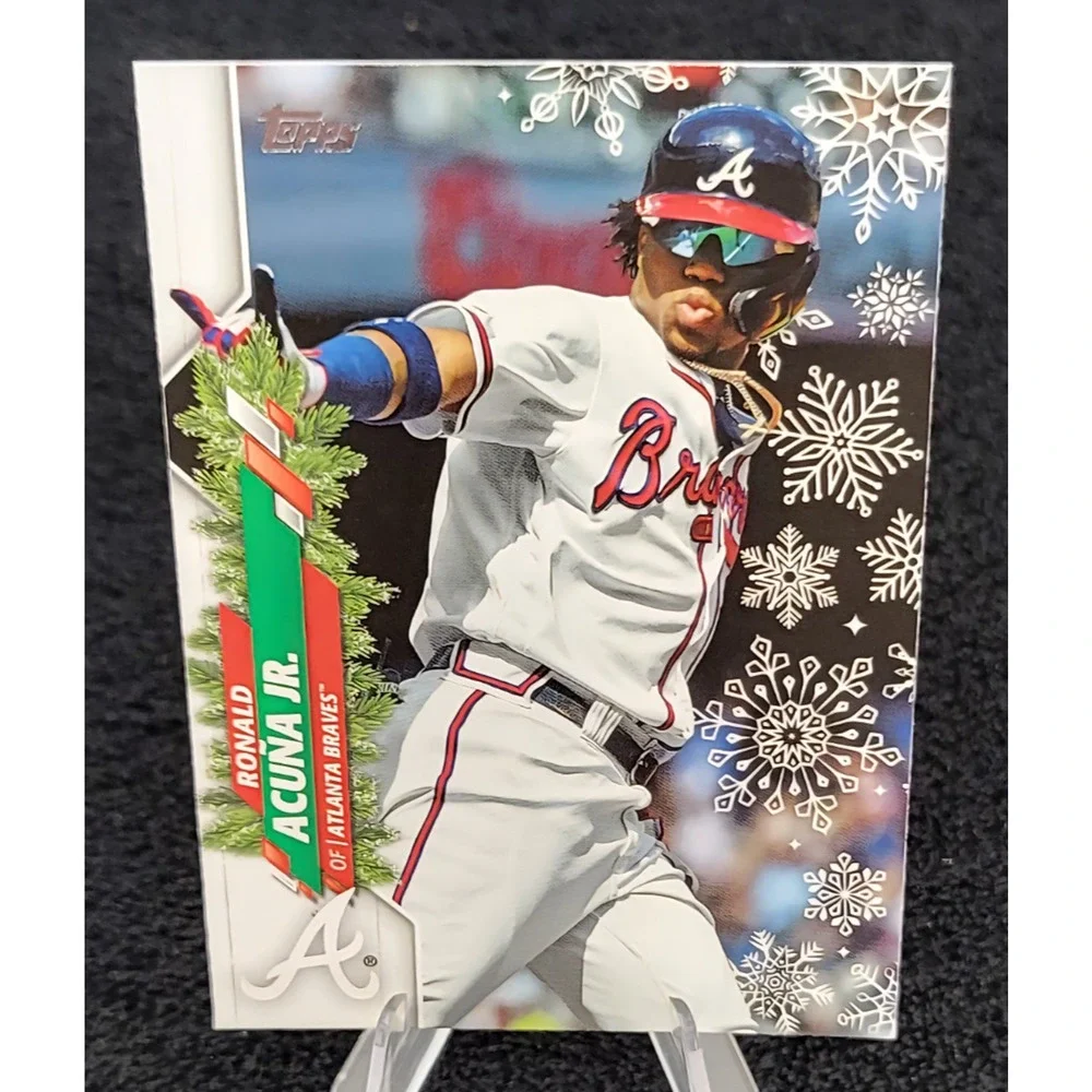 4 Different Ronald Acuna Jr Insert SSP Holiday Baseball Card Lot, Atlanta Braves